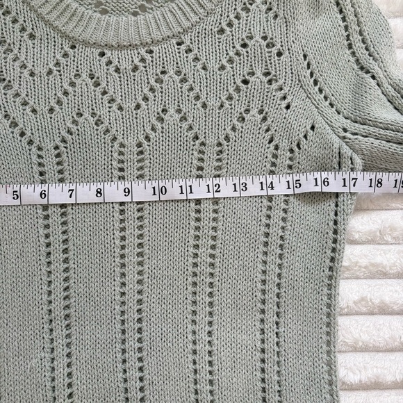 Madewell Knit Cotton Sweater Long Sleeve Light Green Womens Small - Picture 5 of 7